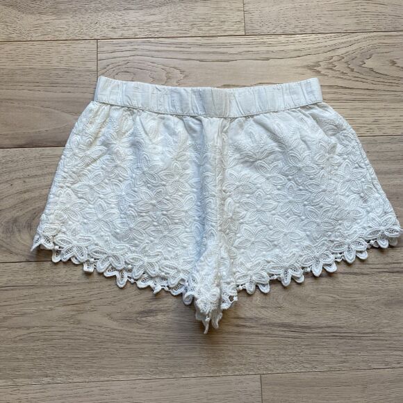 Zara Trafaluc White Lace Shorts Size Small Lacy White - Picture 1 of 5